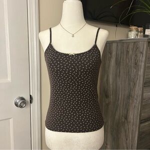 John Galt / Brandy Melville Floral Ribbed Tank Top